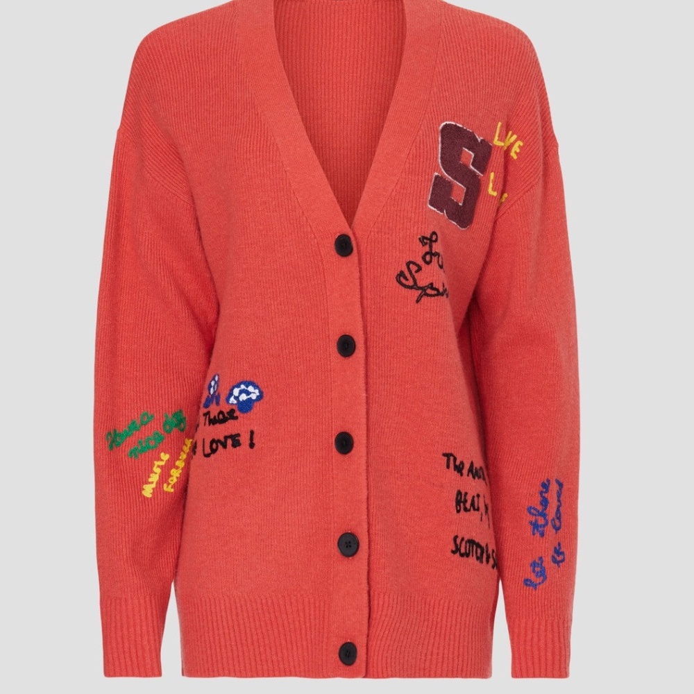 Scotch & Soda Varsity Embroidered Cardigan, M
